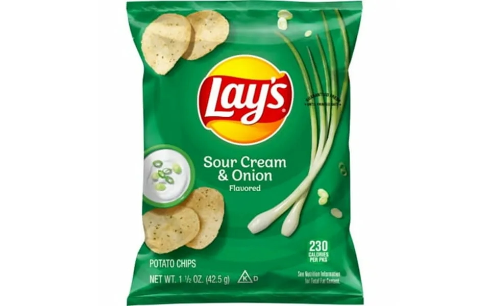 2x-lay S Sour Cream & Onion Flavored Potato Chips - 1.5 Oz