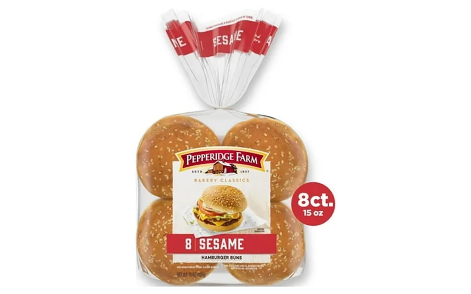 2x-pepperidge Farm Sesame Topped Hamburger Buns 8 Count Bag