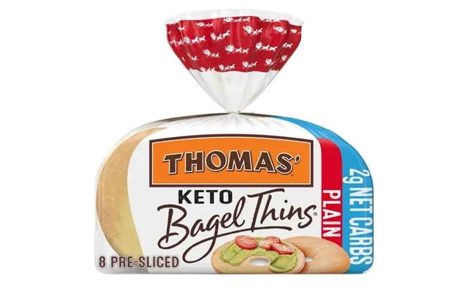 2x-thomas Keto Plain Bagel Thins 8 Count Pre-sliced Bagels 13 Oz Bag