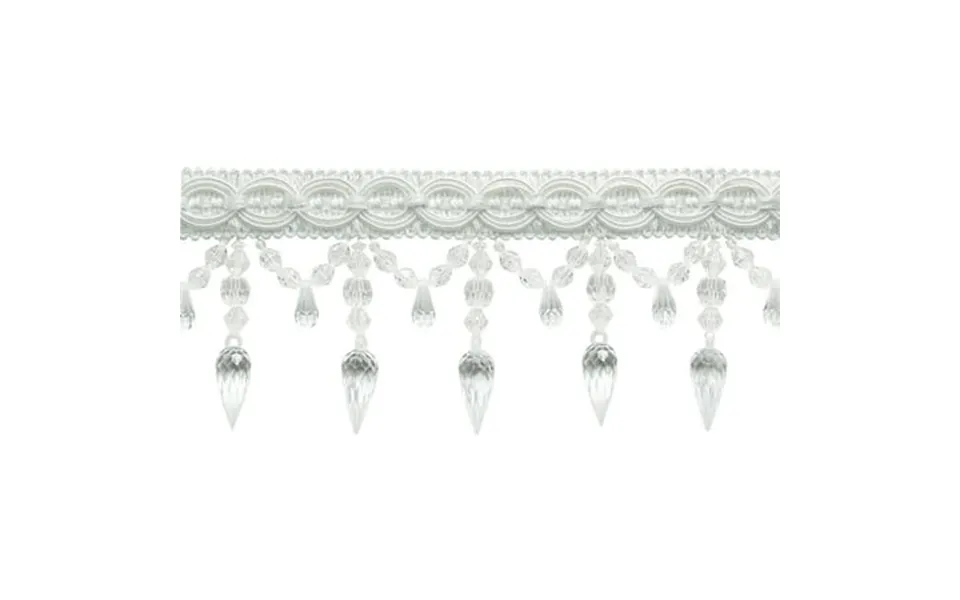 3 3 4 9.5cm Long Decorative Beaded Fringe Trim With Fancy Gimp Header Large Teardrop Design Bf334 Pure White A1 Bright W