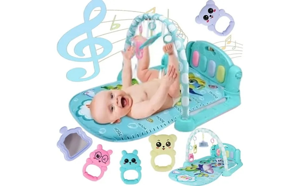3 In 1 Baby Play Mat With Toys Musical Activity Gym For Infant Kickball And Piano Play Newborn Ocean World Green
