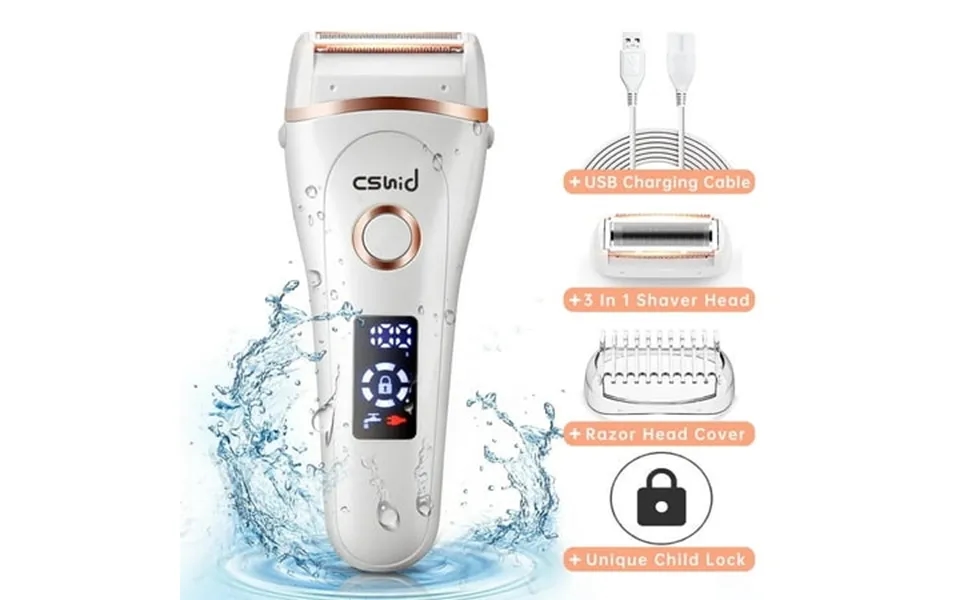 3 In 1 Womens Electric Razor Painless Lady Shaver Waterproof Wet & Dry Low Noise Body Hair Remover Epilator Bikini Trimm