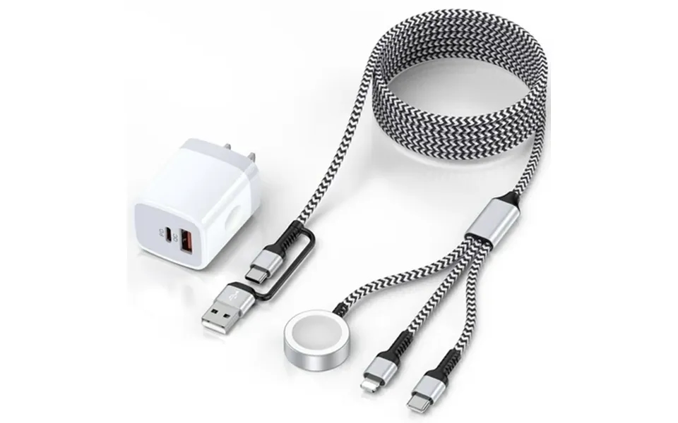 3 In 2 Charging Cable Compatible For Watch Charger Magnetic Wireless Watch Charger Cable 6ft With 20w Fast Charger Block