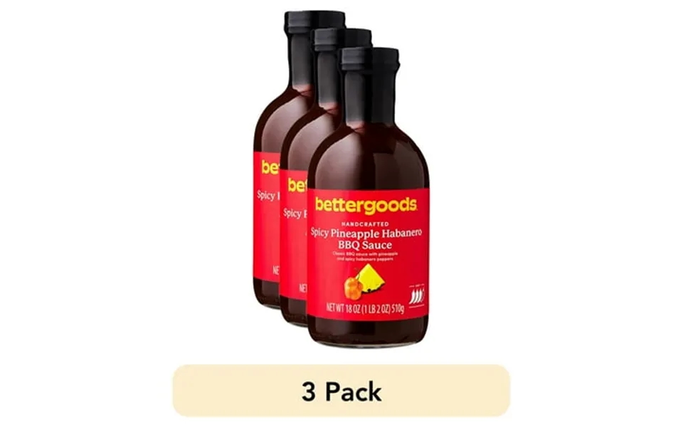 3 Pack Bettergoods Spicy Pineapple Habanero Bbq Sauce 18 Oz