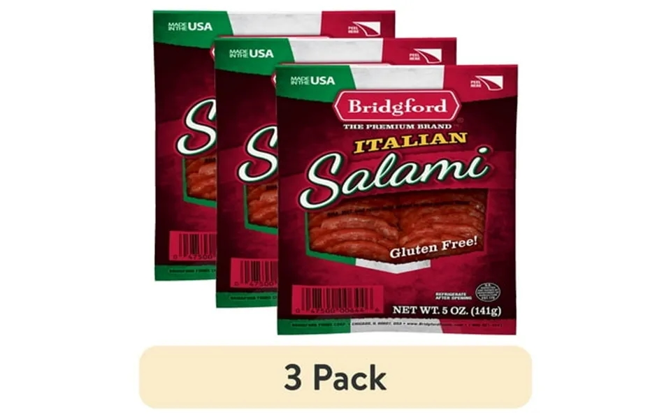3 Pack Bridgford Gluten Free Italian Salami Sliced 5 Oz Pack