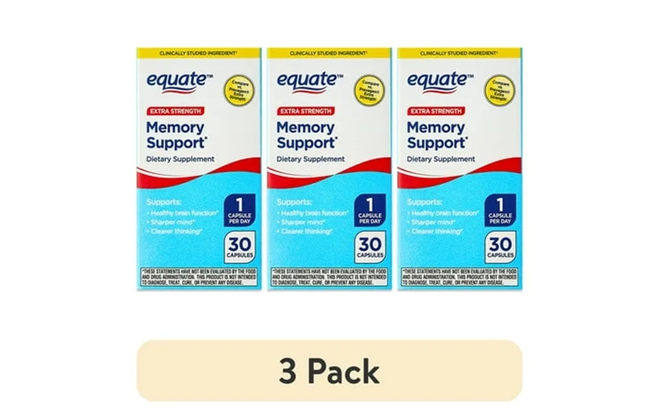 3 Pack Equate Memory Support Extra Strength Dietary Supplement Capsules 30 Count Compare Vs