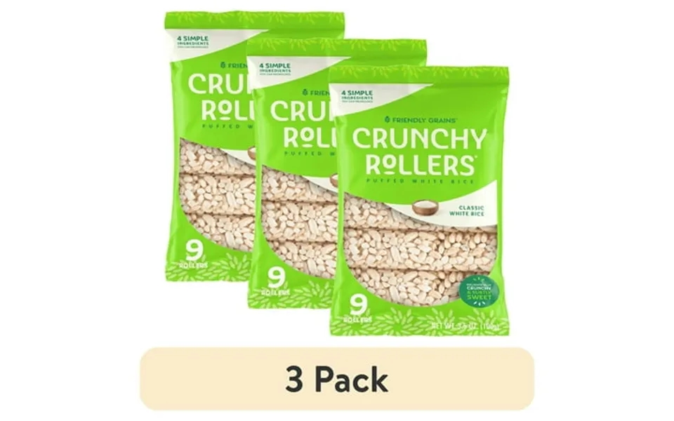 3 Pack Friendly Grains Crunchy Rollers Classic White Rice 9ct