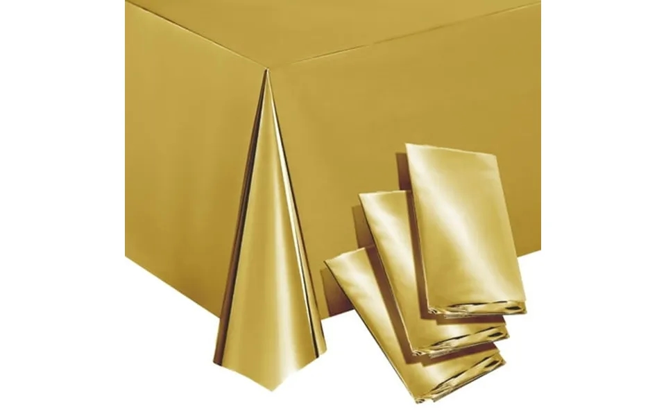 3 Pack Gold Plastic Tablecloths For Rectangle Tables Disposable Table Covers For Wedding Birthday Baby Shower 108 X 54 I