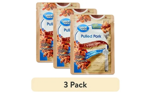 3 Pack Great Value Pulled Pork In Bbq Sauce 2.6 Oz Pouch product image