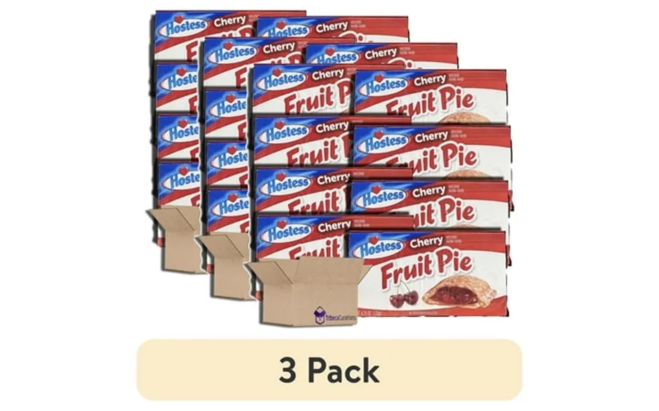 3 Pack Hostess Cherry Fruit Pies Value Pack 4.5 Ounce 8 Count