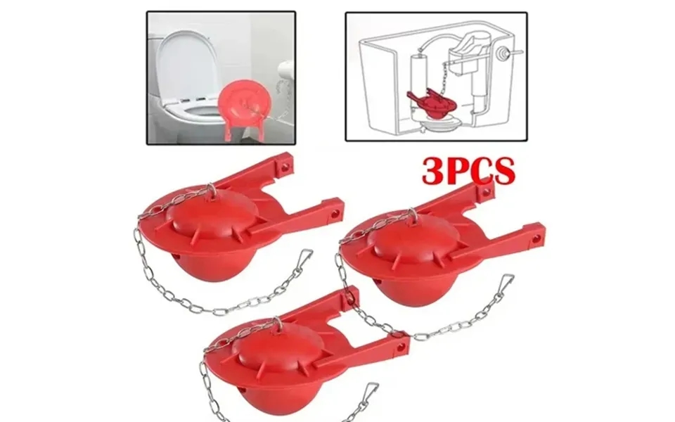 3 Pack Toilet Flapper Universal Replacement For Fush Valve High Performance Water-saving Toilet Stopper With Chain