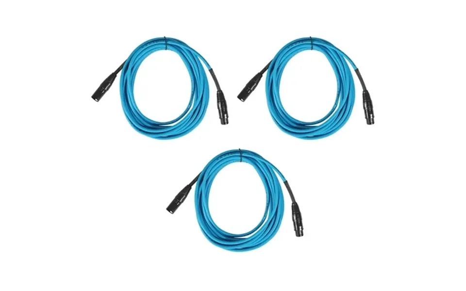 3 Rockville Rcxfm20e-blue 20 Foot Female To Male Xlr Mic Cables 100% Copper