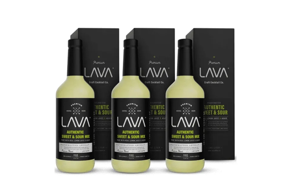 3-pack Lava Premium Authentic Sweet & Sour Mix Made With Real Lemon Juice Lime Juice Agave No Artificial Sweeteners