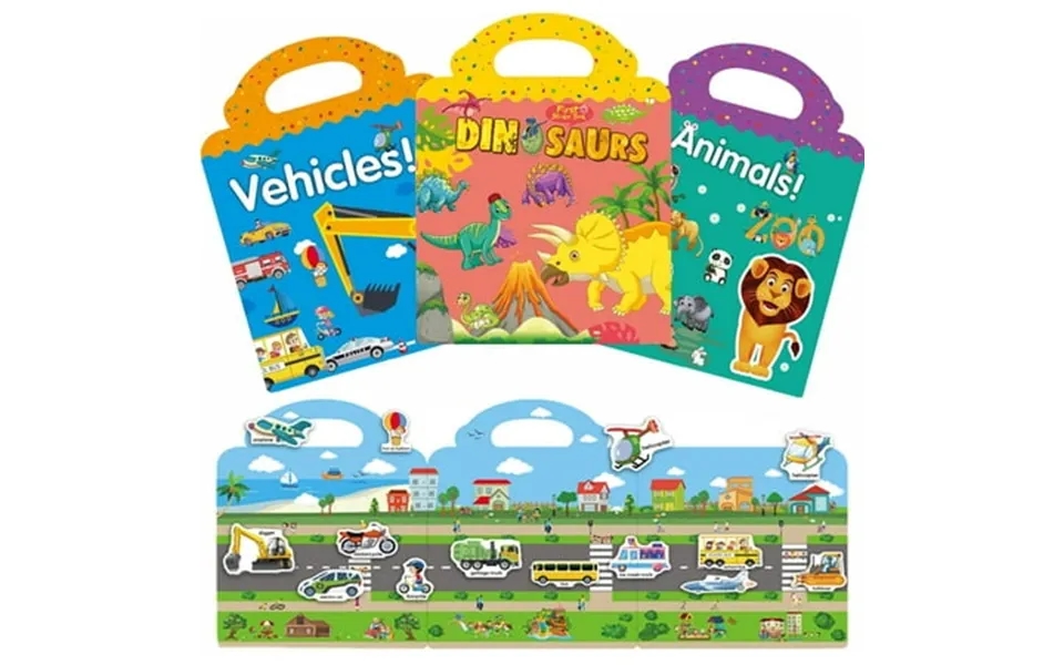 3-pack Reusable Stickers For Kids Sticker Books For Kids Educational Learning Toys