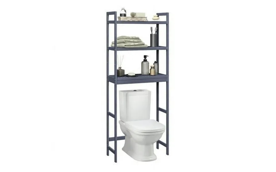 3-tier Over The Toilet Storage Bamboo Over Toilet Shelf Bathroom Storage Organizer With Adjustable Shelf Grey