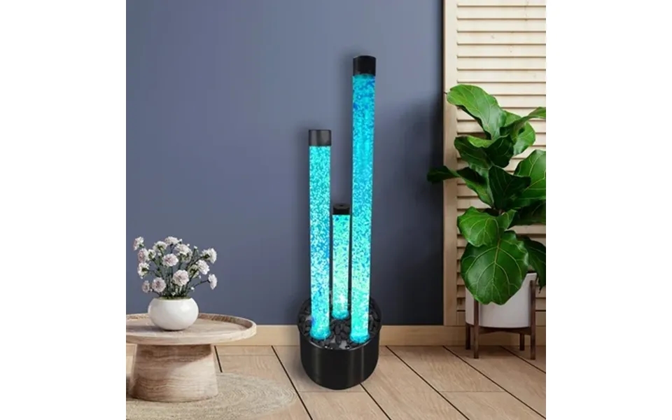 3-tiered Black Base Bubble Fountain W 16 Lighting Functions