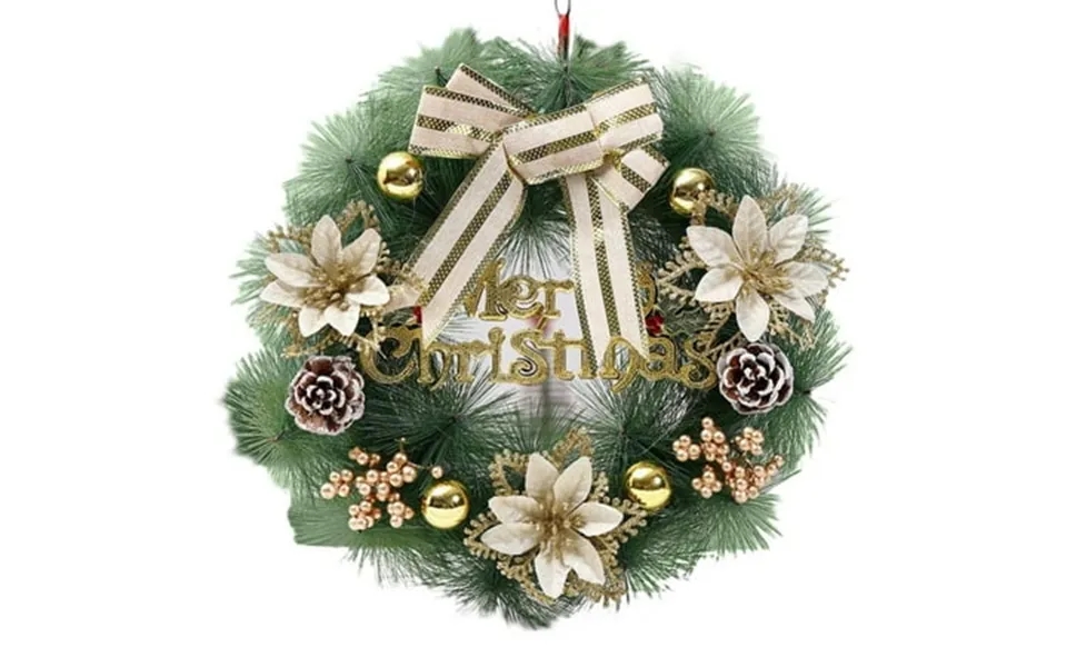 30 40cm Garland Arrangement Christmas Ornament Red Pinecone Spruce Christmas Wreath Front Door Wreaths Party Hanging Gar