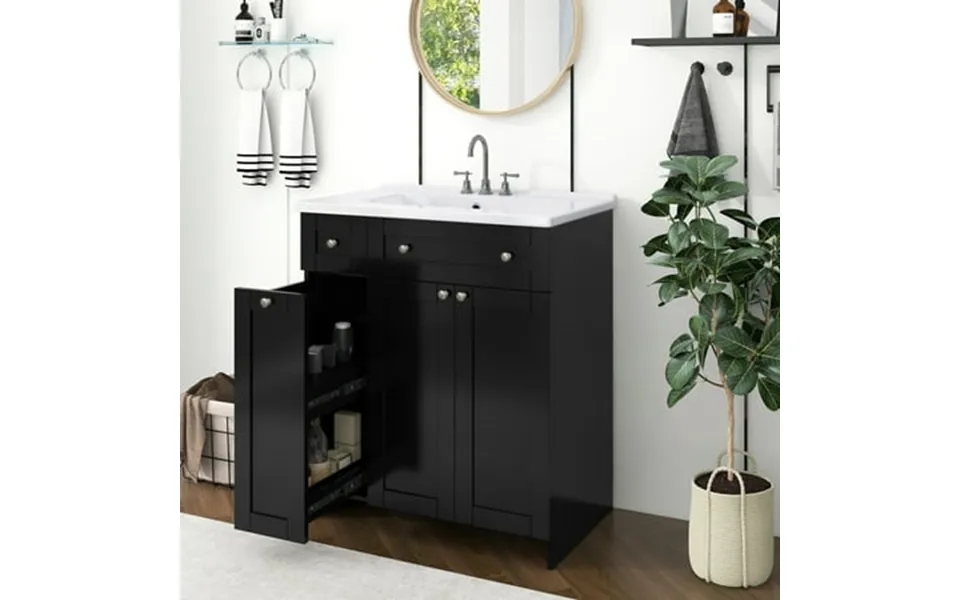 30 Bathroom Vanity With Sink Combo Wall Mounted Storage Cabinet Set With Soft Close Drawers Modern Design With Invisible