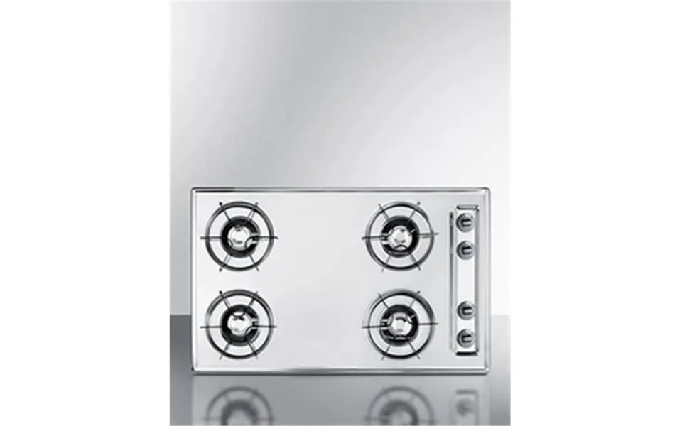 30 In. Wide 4 Burner Gas Cooktop Chrome With Gas Spark Ignition