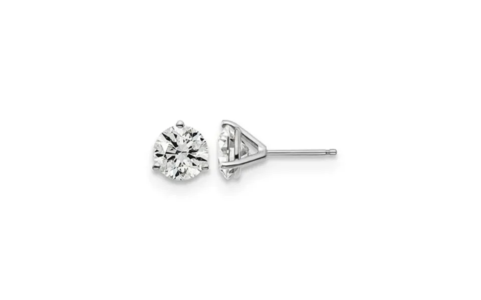 3.00 Carat Ctw G-h Vs2-si1 Lab-grown Diamond Solitaire Stud Earrings In 14k White Gold