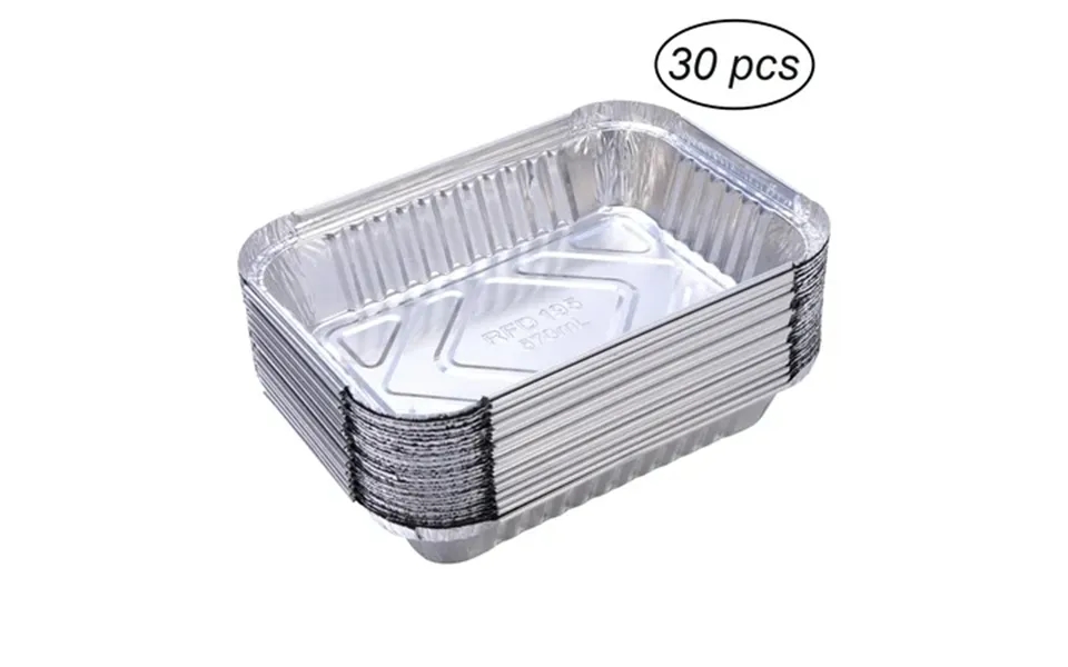 30pcs 570ml Disposable Bbq Drip Tray Aluminum Foil Tin Liners For Grease Catch Pans Replacement Liner Trays Without Cove