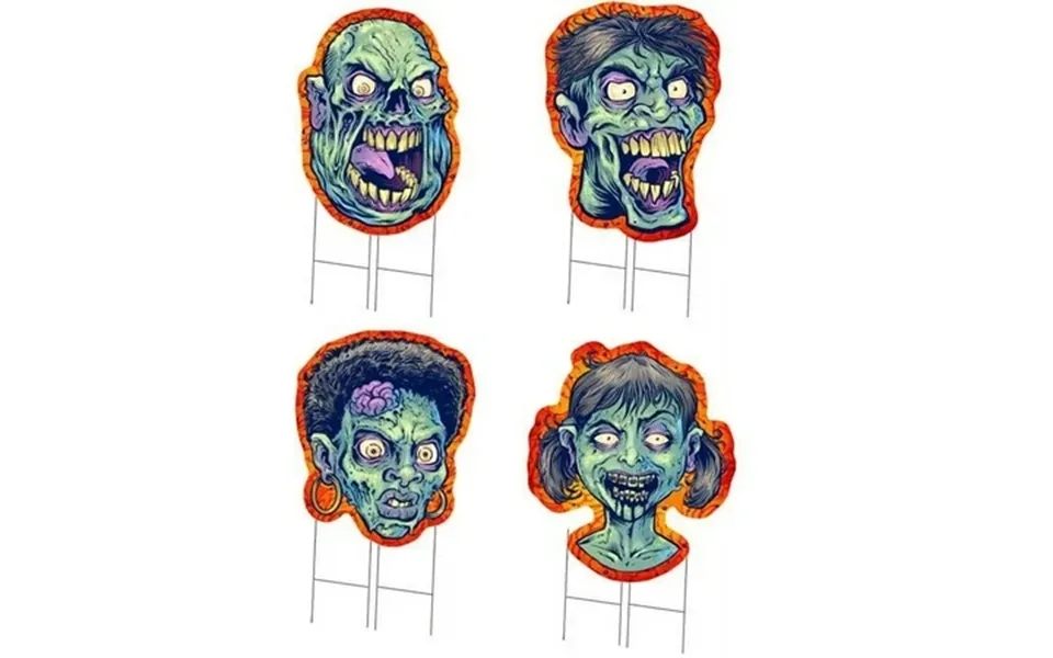 36 In. Tall Double Sided Yard Sign With Stake - Zombie