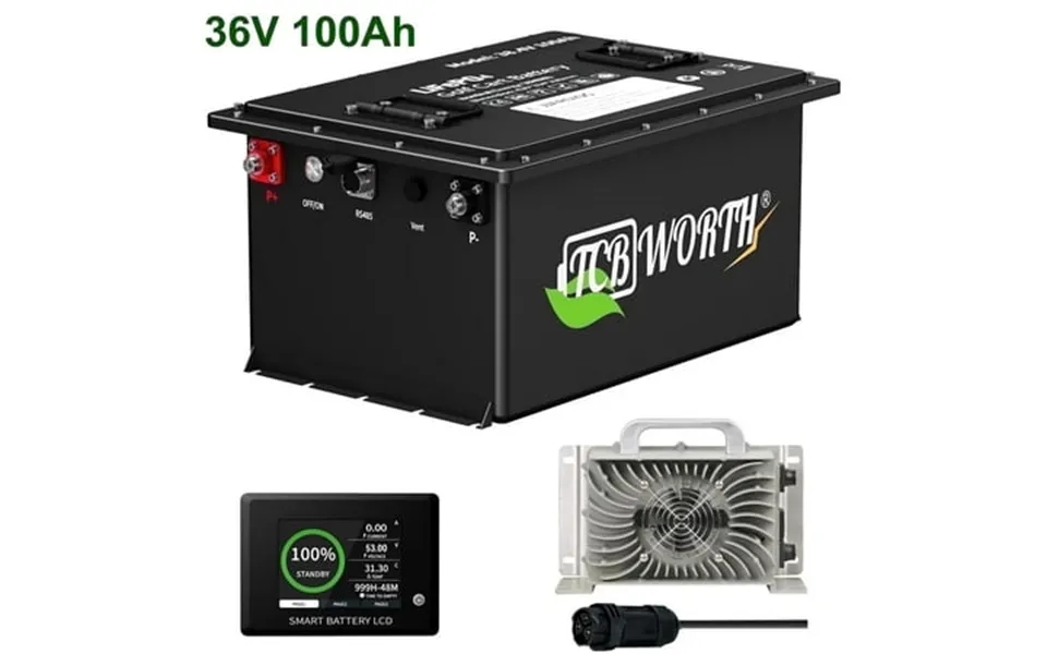 36v 105ah Golf Cart Battery Bluetooth Lifepo4 Lithium Batteriy With Monitor App And 20a Charger Built In 200a Bms 15000