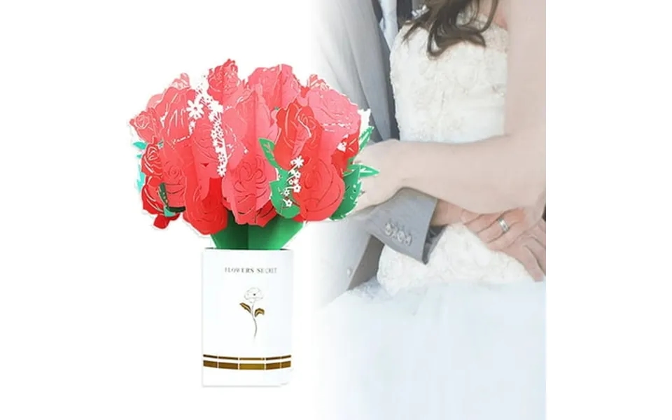 3d Rose Bouquet Paper Sculpture Diy Handmade Anniversary Greeting Card Gift