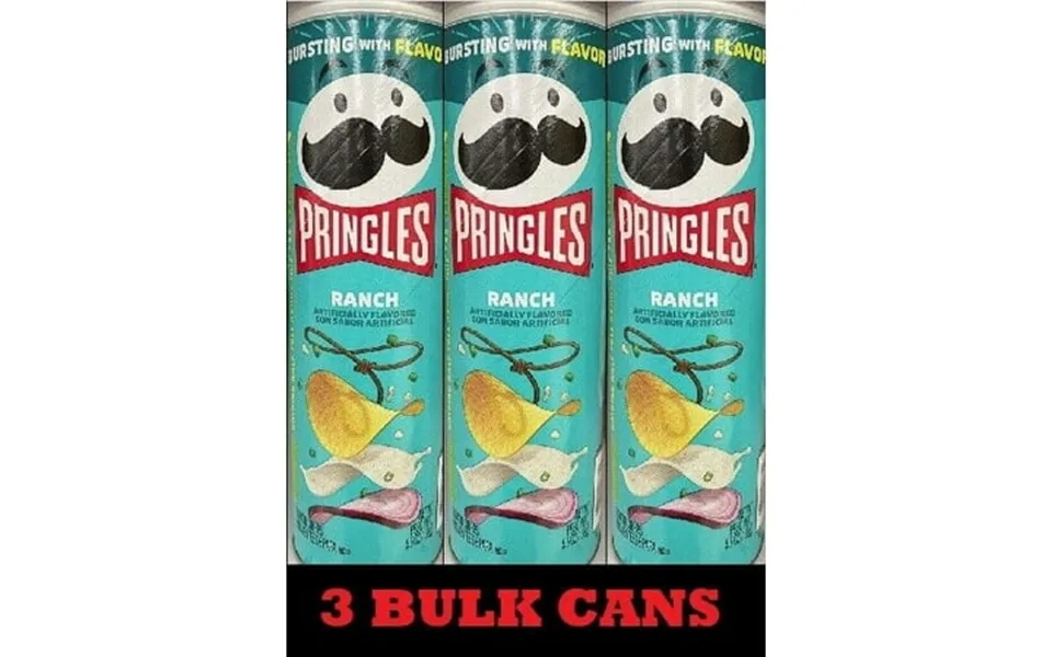 3x Pringles Ranch Flavored Potato Chips Crisps 5.5 Oz - Free Ship