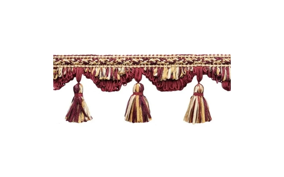 4 10cm Large Fancy Ribbon Tassel Fringe Trim With Scallop Design Rtf0400 Gold Blood Red 8301 Dark Red Beige Gold White G