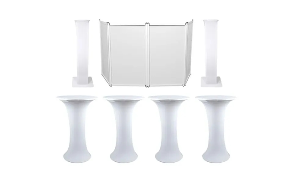 4 Club Scene Highboy Tables W White Scrim Carry Bag Dj Facade 2 Totem Stands