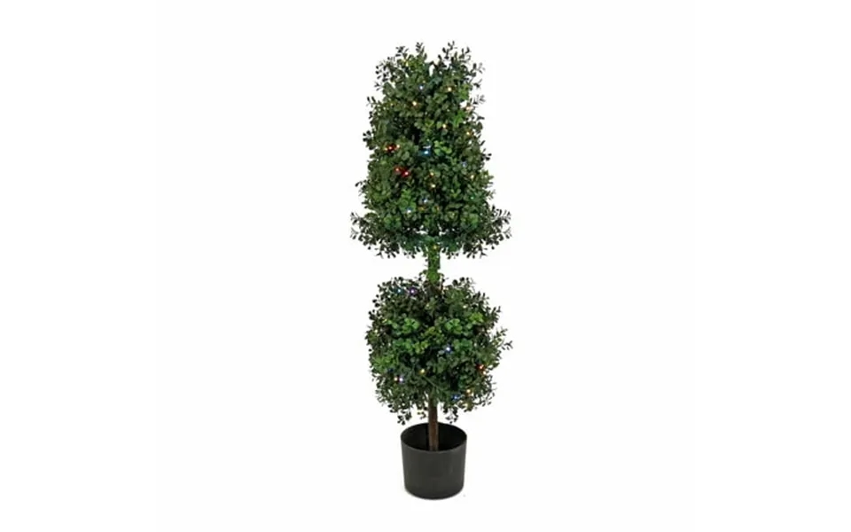4 Ft. Boxwood Cone And Ball Topiary With Multi-function Led Lights