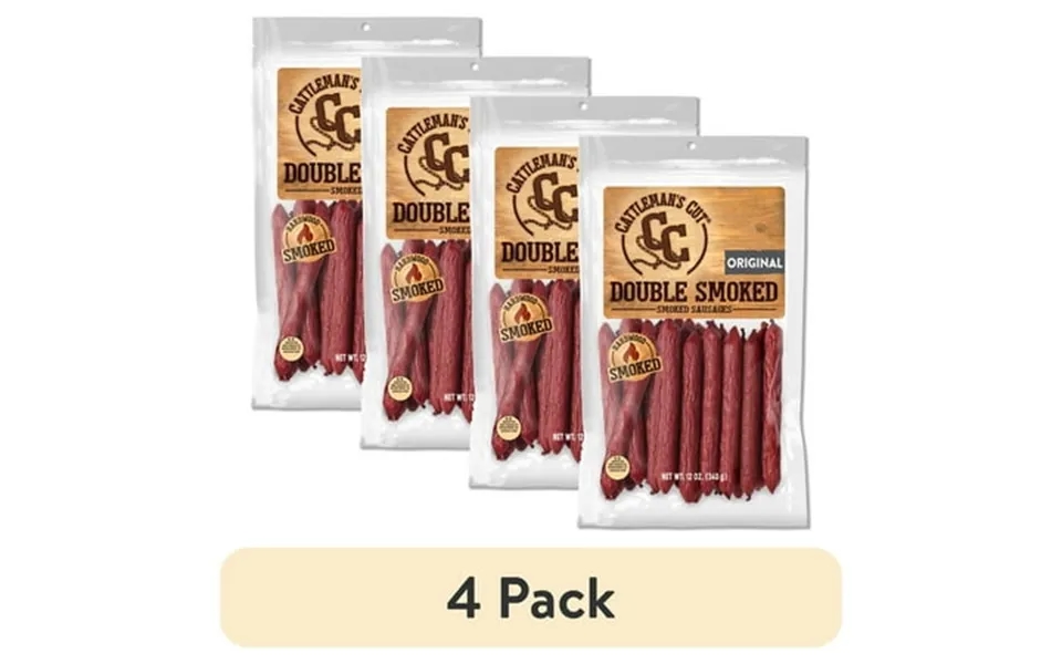 4 Pack Cattleman S Cut Double Smoked Smoked Sausages 12oz Shelf-stable Resealable Bag