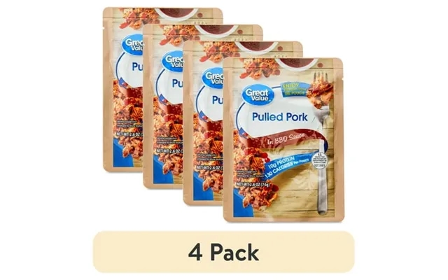 4 Pack Great Value Pulled Pork In Bbq Sauce 2.6 Oz Pouch product image