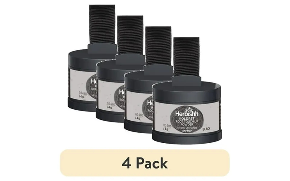 4 Pack Koloret Root Touch Up Powder Natural Black Powder For Women & Men Instant Root Cover Up For Gray Coverage Hairlin
