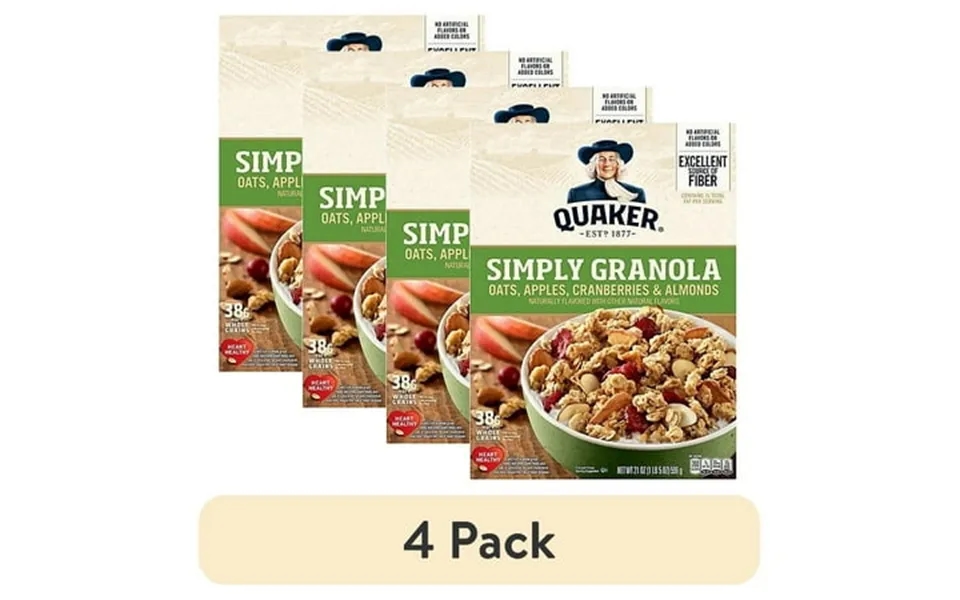 4 Pack Quaker Simply Granola Oats Apple Cranberry - 21 Oz