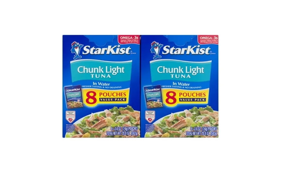 4 Pack Starkist Chunk Light Tuna In Water - 2.6 Oz Pouch 8-pack