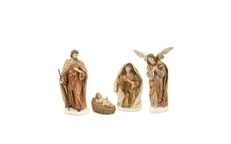 4 Piece Ivory And Brown Christmas Nativity Set Figurines 11.5