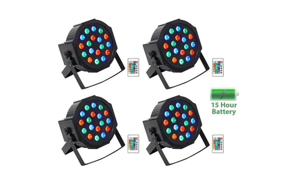 4 Rockville Battery Par 50 Rechargeable Led Dmx Dj Club Wash Up-lights Remote