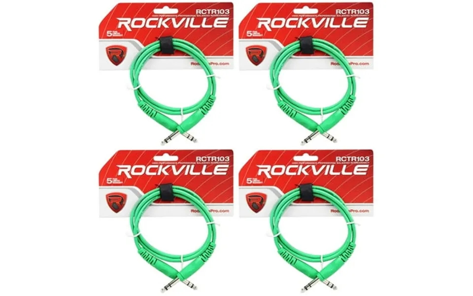 4 Rockville Rctr103g Green 3 1 4 Trs To 1 4 Trs Cable 100% Copper