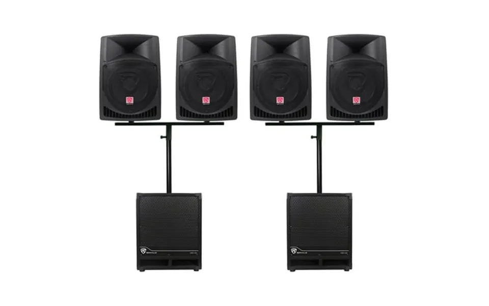 4 Rockville Rpg12 12 Active Dj Pa Speakers Mounts 2 12 Powered Subwoofers