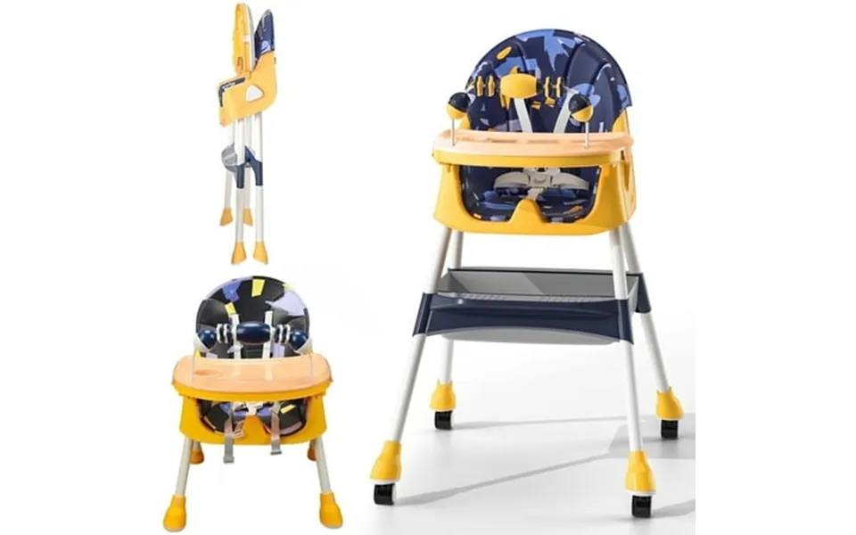 4-in-1 Baby High Chair Convertible High Chair For Babies And Toddlers Portable Folding Dining Chairs Eat & Play With Fiv