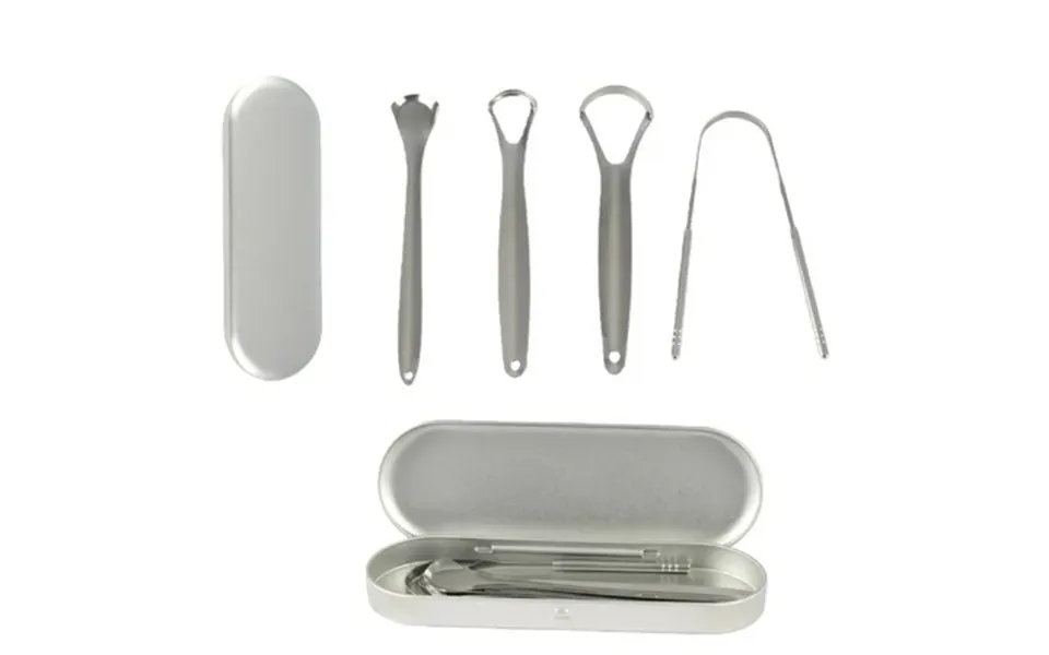 4-pack 100% Stainless Steel Tongue Scraper For Adults With Travel Case Oral Care Tongue Cleaner For Hygiene & Fresh Brea