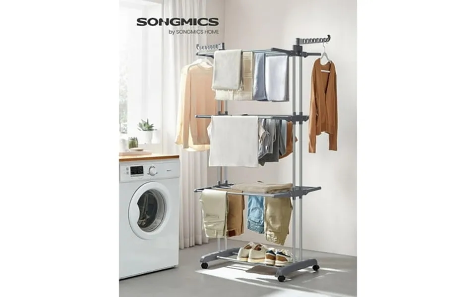 4-tier Clothes Drying Rack Stand Foldable Laundry Drying Rack Rolling Clothing Rack Indoor Outdoor Use Easy To Assemble