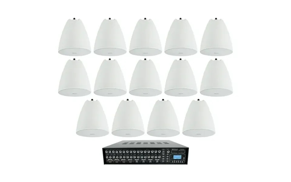 4-zone Matrix Multi Room Amplifier 14 6.5 White Pendant Speakers For Restaurant