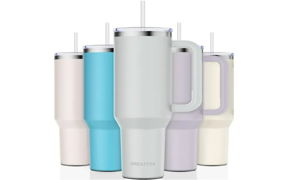40 Oz Tumbler With Handle And Straw Lid Insulated Tumblers Cups With Lids Straws Double Wall Vacuum Leak Proof Stainless