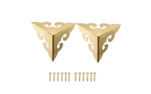 45x45x45mm Metal Box Corner Protectors Brass Tone 2 Pack product image