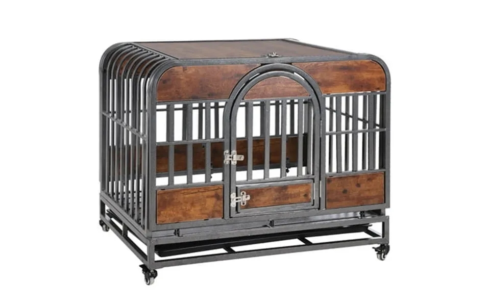 46inch Dog Crates Furniture With Removable Traysheavy Duty High Anxiety Dog Crate For Indoor & Outdoor