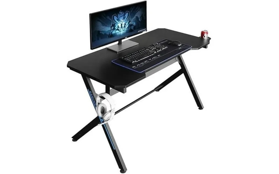 48 Gaming Computer With Cable Management R Shaped Large Gamer Workstation Pc With Cup Holder Headphone Hook Mouse Pad Bl