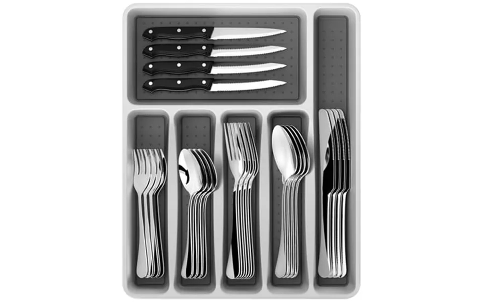 49-piece Silverware Set With Organizer Heavy Duty Stainless Steel Flatware Set Service For 8 Cutlery Set With Steak Kniv